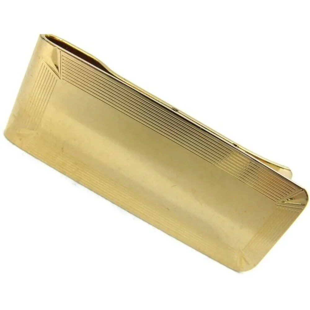 Vintage Hayward Gold Tone Money Clip Engravable Men Wallet ID